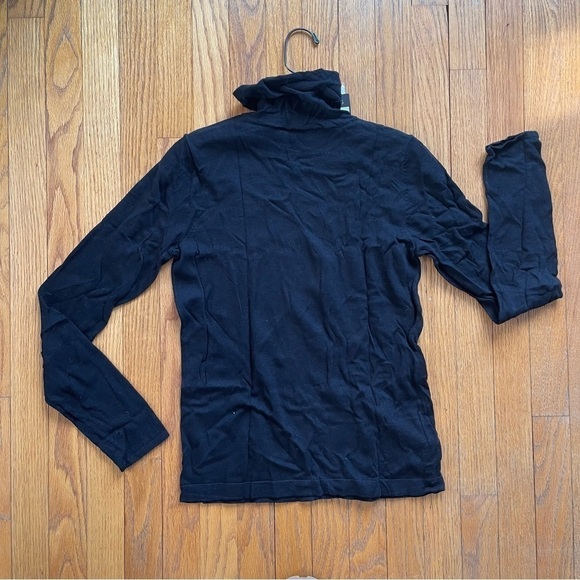 NEW BCBG Paris Turtleneck Lightweight Ribbed Metallic Gold Black Size Medium NWT - Picture 4 of 4